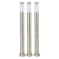 STEHLEUCHTE Edelstahl Silber 3er Set - Silberfarben, Metall (7.6/7.6/110cm) - Globo Lighting