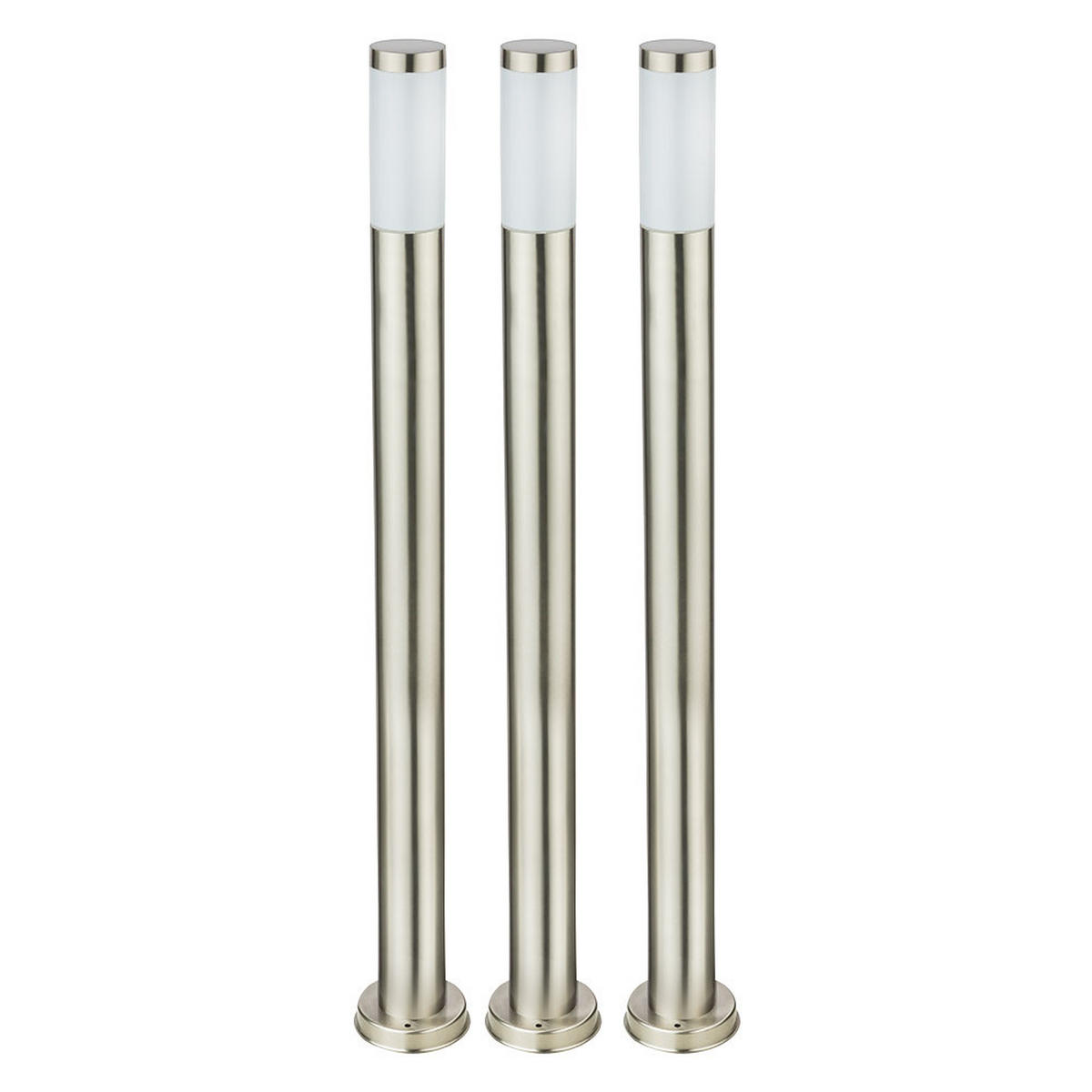 STEHLEUCHTE Edelstahl Silber 3er Set - Silberfarben, Metall (7.6/7.6/110cm) - Globo Lighting