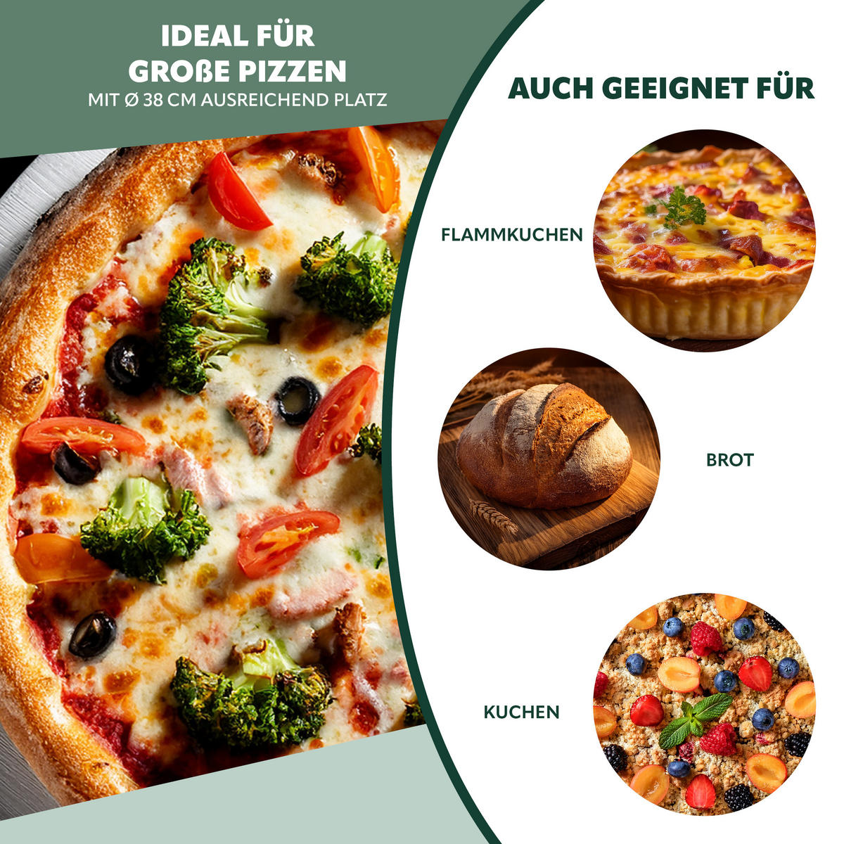 PIZZASTEIN 2er-Set, beige - Naturfarben, Naturmaterialien (30/1/37.5cm) - bremermann