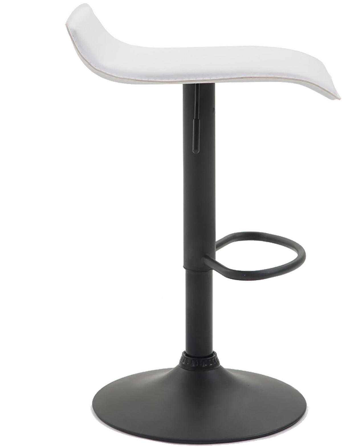 BARHOCKER Lederlook weiß - Walnussfarben/Schwarz, Textil/Metall (36/63/39cm) - CLP