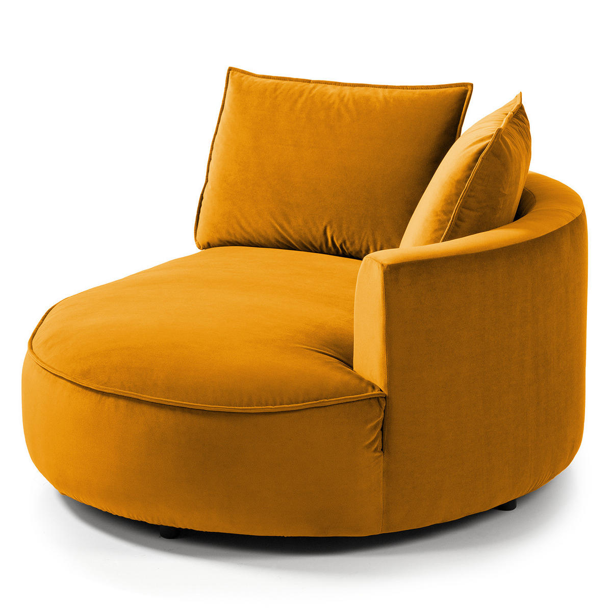 OTTOMANE - modular - Schwarz/Orange, Kunststoff/Textil (126/82/154cm) - home24