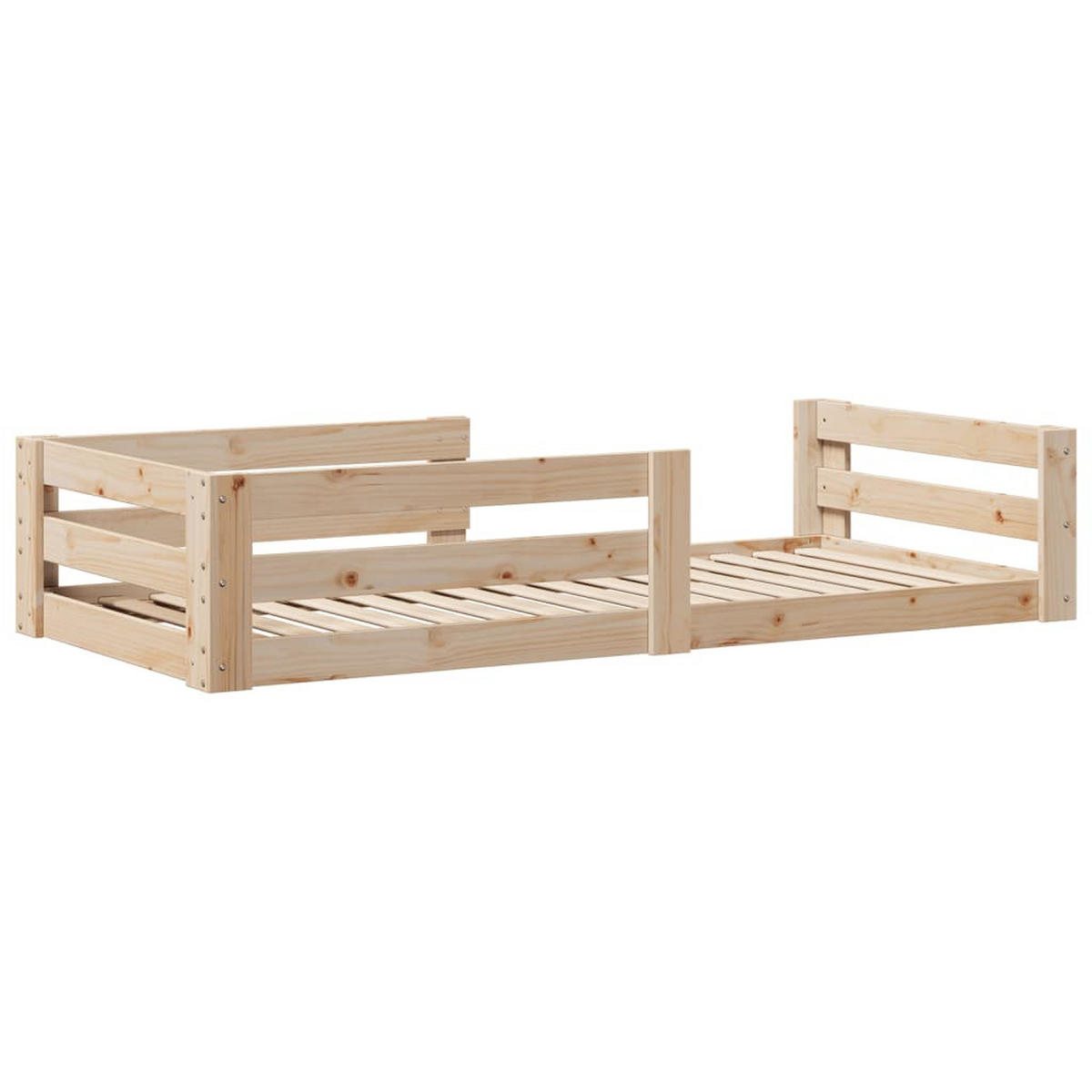MASSIVHOLZBETT Ohne Matratze 70/140 Cm Kiefernholz - Braun, Holz (70/140cm) - vidaXL