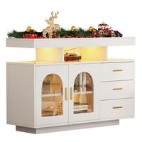 SIDEBOARD LED Weiß 120cm 16 Farben Hochglanz Stauraum - Weiß, Holzwerkstoff (40/80/120cm) - FLIEKS
