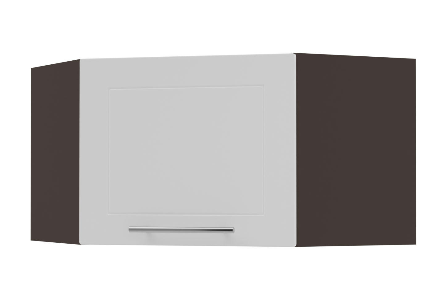 Feldmann-Wohnen Eckhängeschrank Weiß, Dunkelgrau 60x36x60 cm