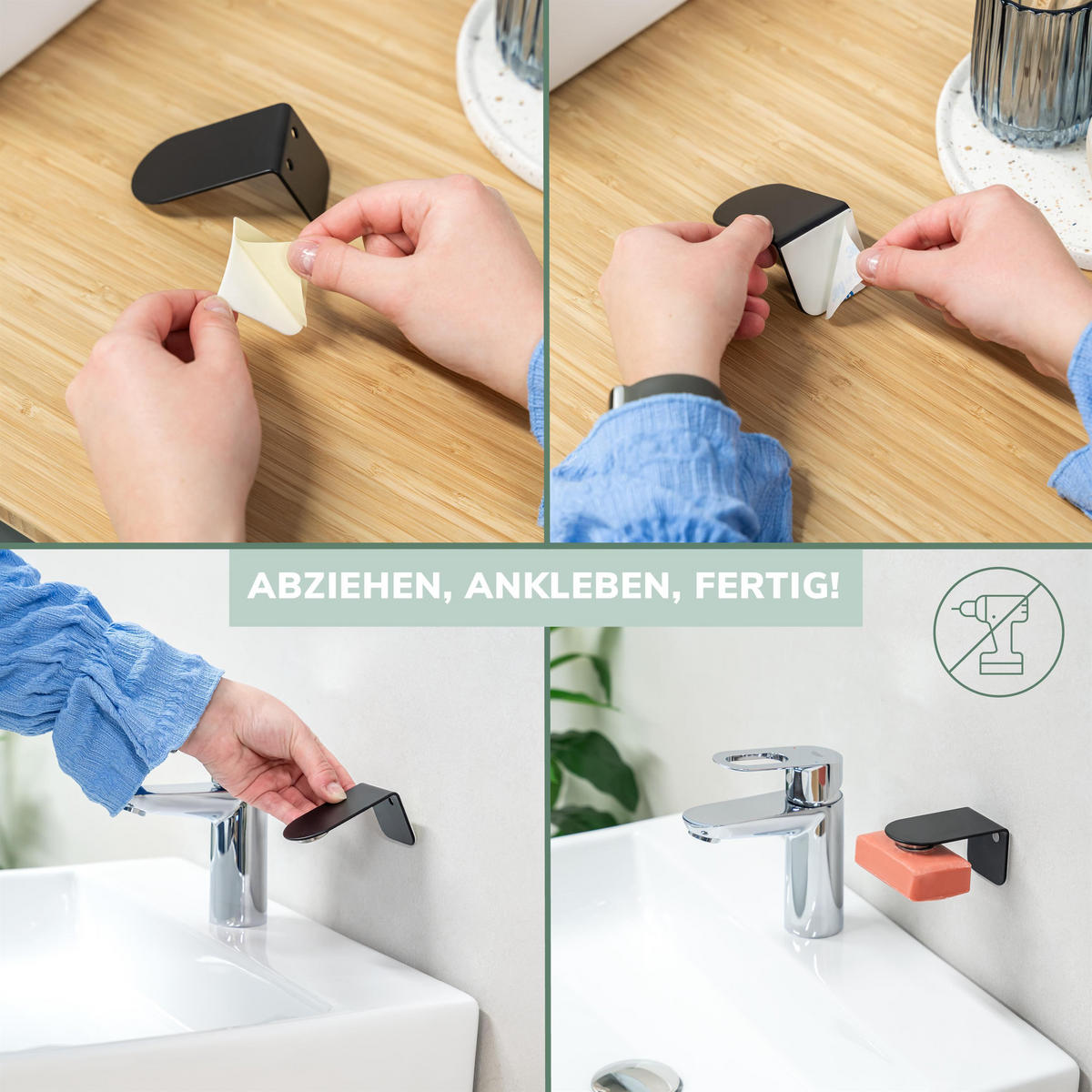 MAGNET-SEIFENHALTER PUREZZA 2er-Set schwarz - Schwarz, Metall (4.5/4.5/8cm) - bremermann