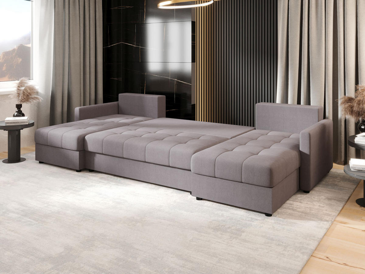 ECKSOFA MOS U BIS Cosmic 160 mit Schlaffunktion - Grau, Textil (285/85/140cm) - Bedante