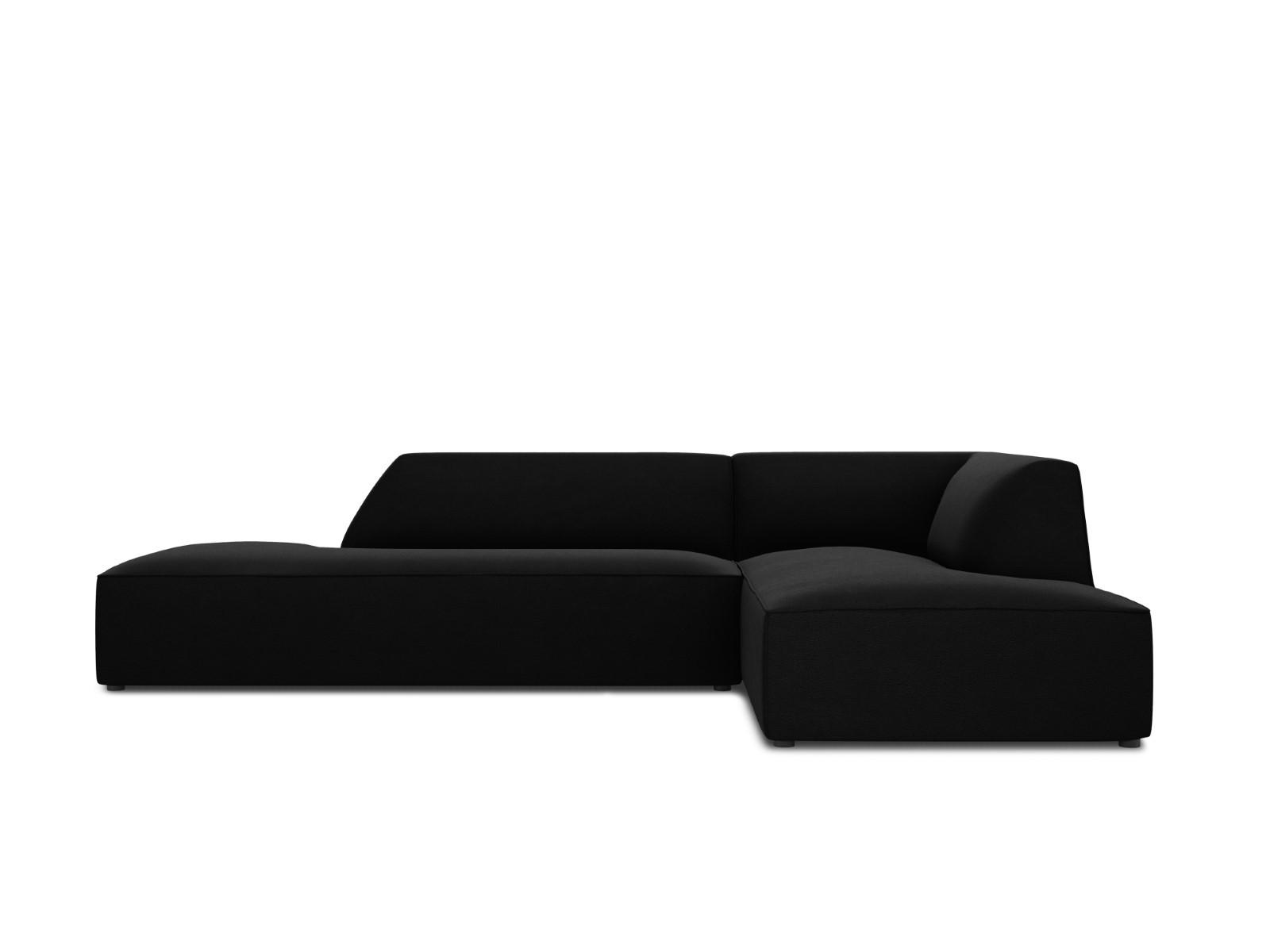 ECKSOFA rechts Ruby aus Samt schwarz 4 Sitzplätze - Schwarz, Textil (180/273cm) - Micadoni