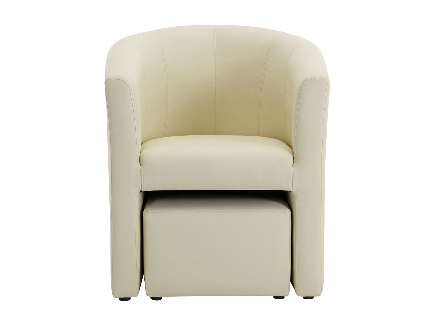 SESSEL mit gerader Rückenlehne - 1 Person - Kunstleder - Beige - - Beige, Leder (65/74/64cm) - Vente-Unique