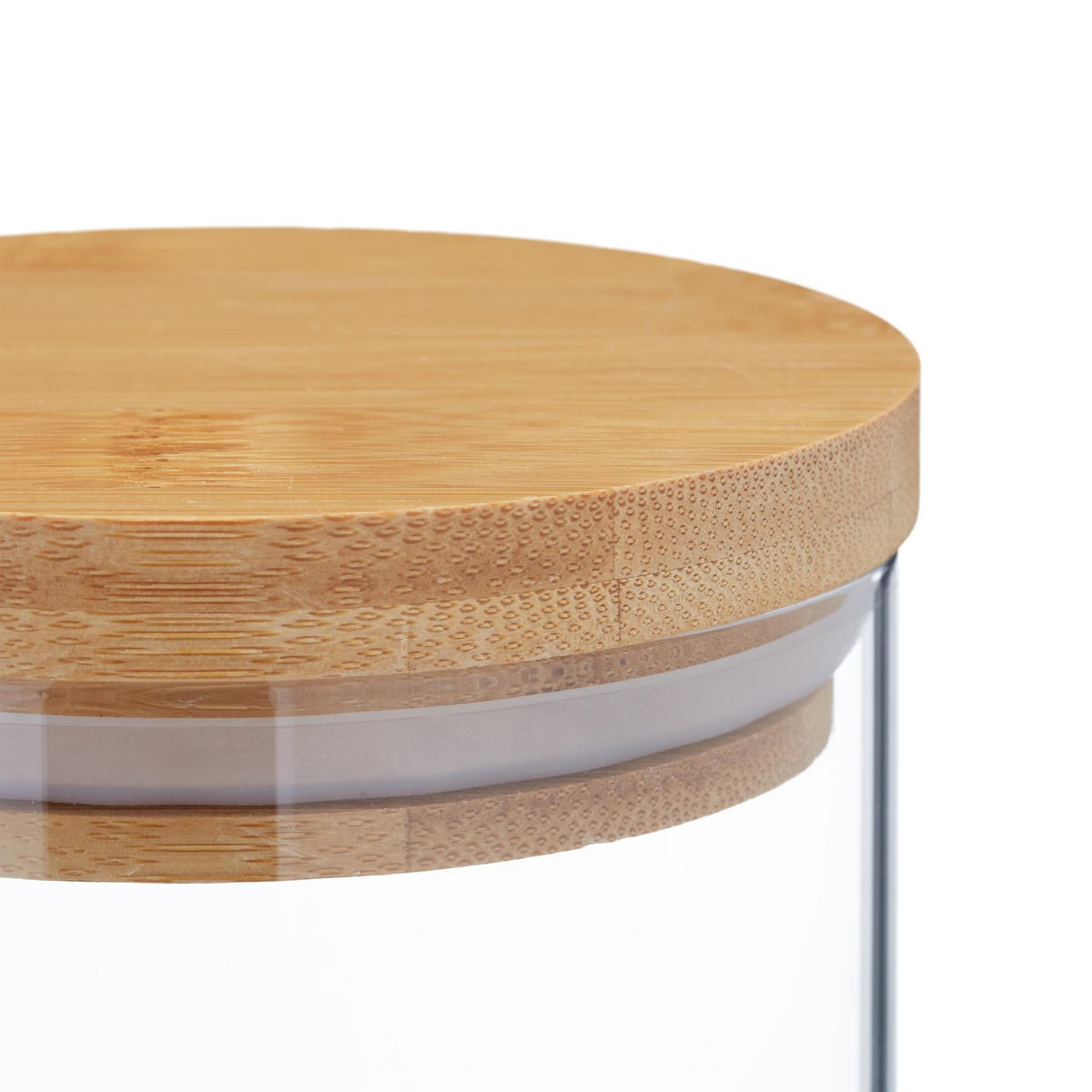 9xVORRATSGLAS - Transparent, Glas/Holz (10/10.5/10cm) - Relaxdays