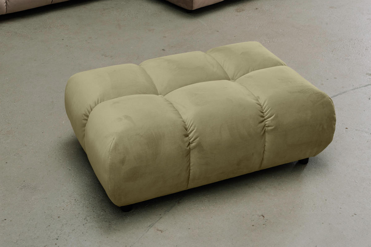 HOCKERBANK VIVIEN Grün Velvet - Olivgrün/Grün, Textil (108/41/73cm) - KAWOLA