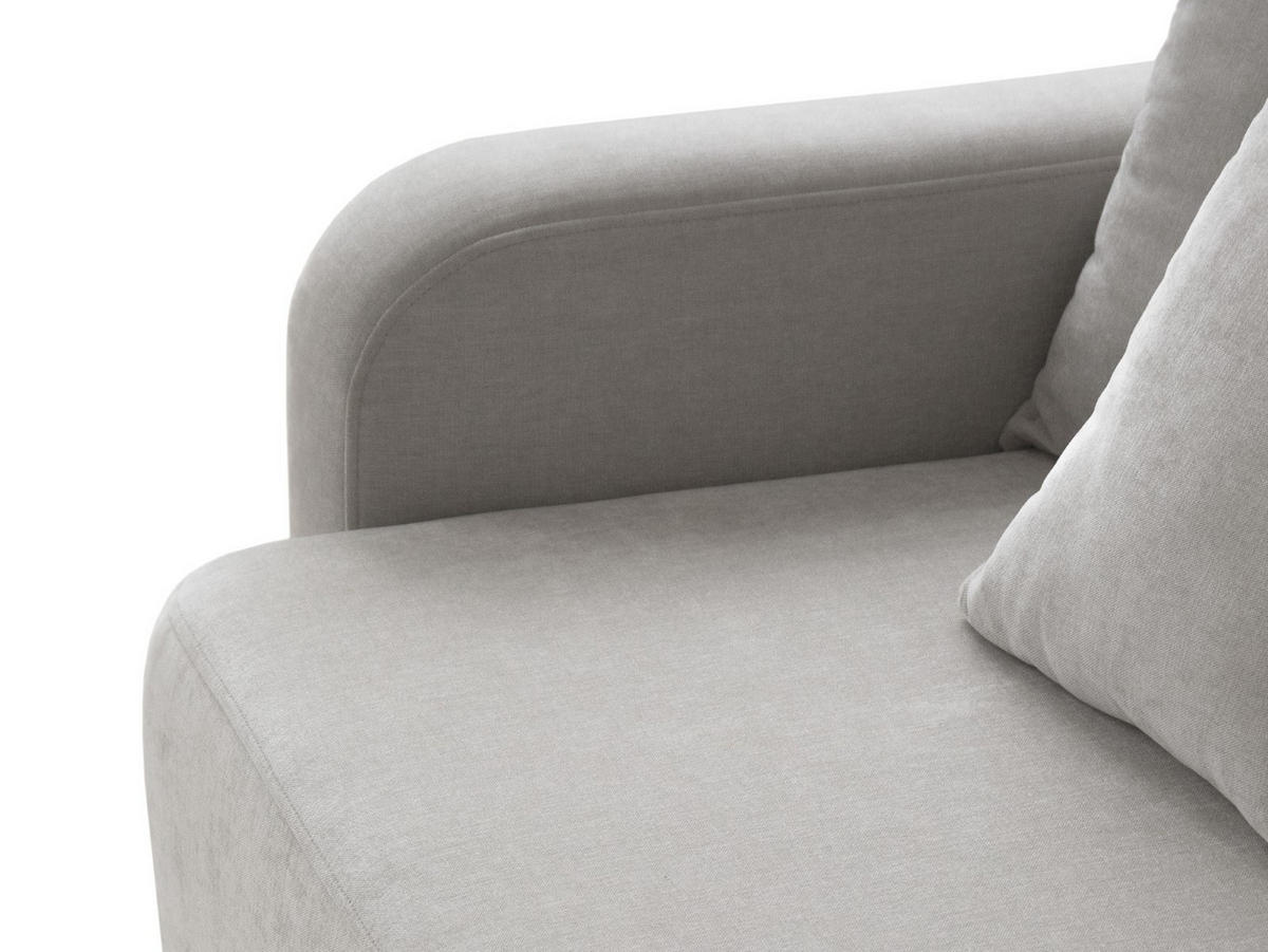 SOFA ausklappbar mit Bettkasten Elen aus strukturiertem Stoff beige 3 Sitzplätze - Beige, Textil (231/86/106cm) - Micadoni