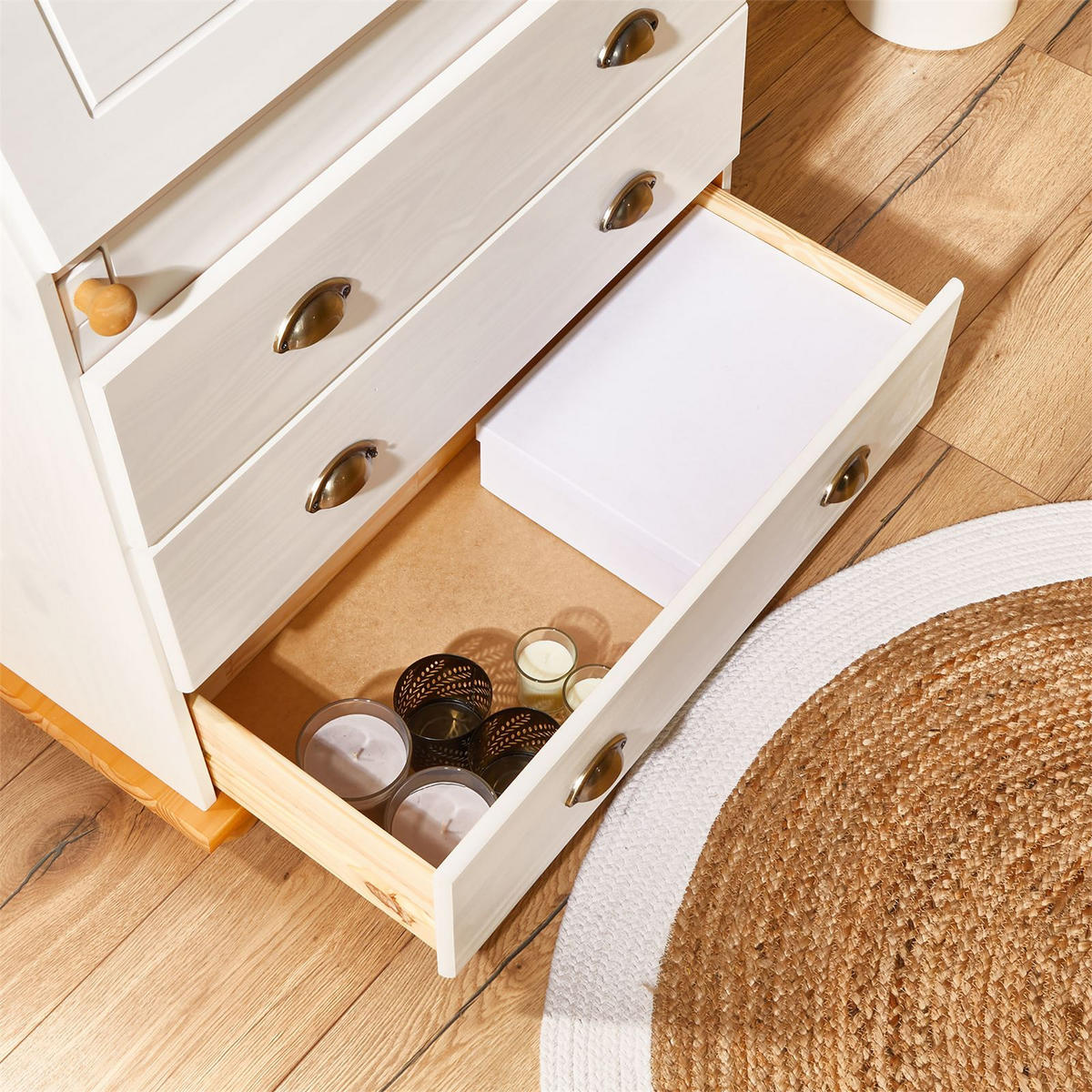 SEKRETÄR GOMES weiß/braun - Weiß/Braun, Holz (38/82/108cm) - IDIMEX