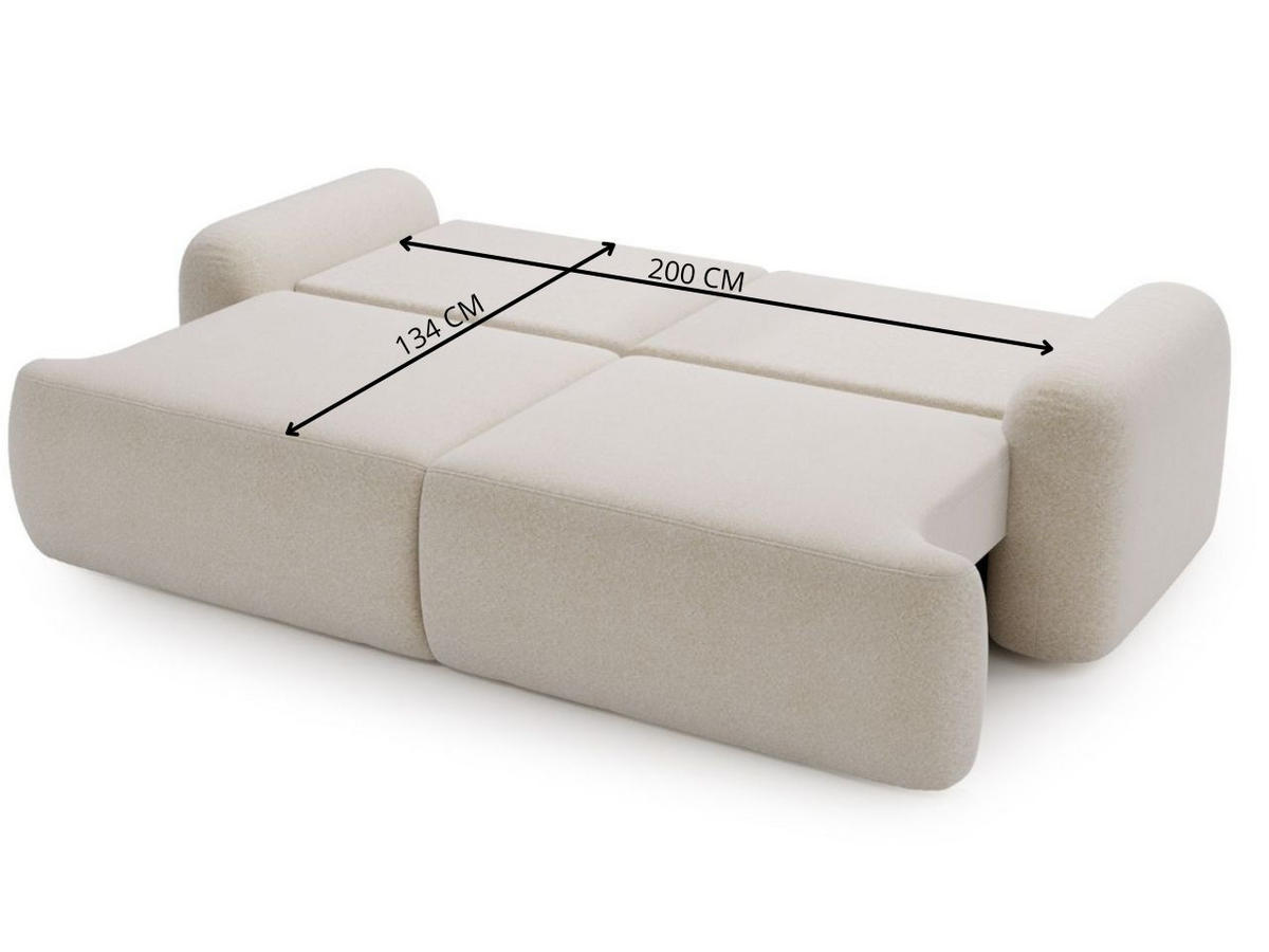 SOFA 260/106/81 Aurio Bouclé-Stoff Grau - Grau, Kunststoff/Textil (260/81/106cm) - Graingold