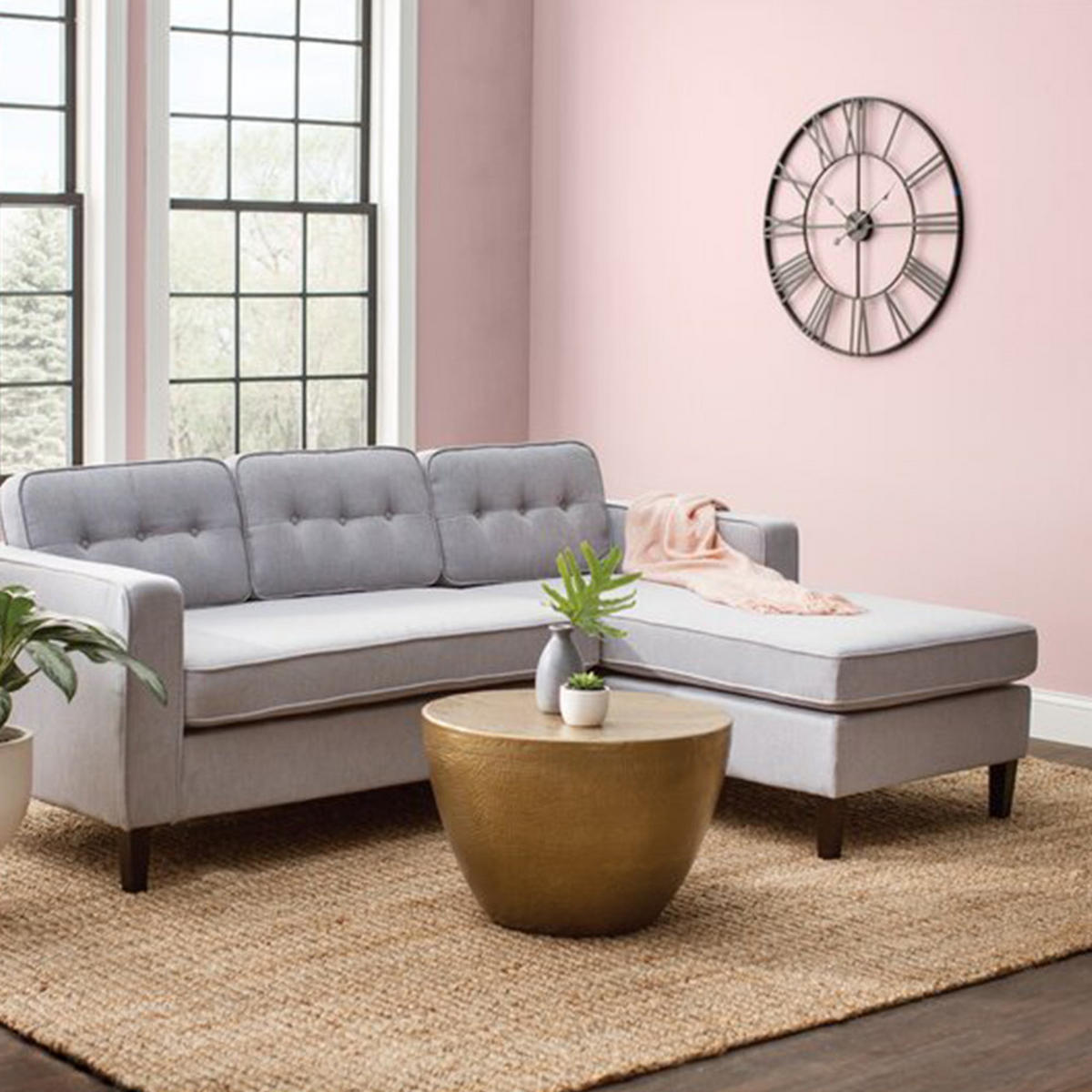 WANDUHR 60 cm Durchmesser Römischen-Ziffern Eisen Schwarz - Dunkelgrau, Metall (60/1/60cm) - Livingandhome