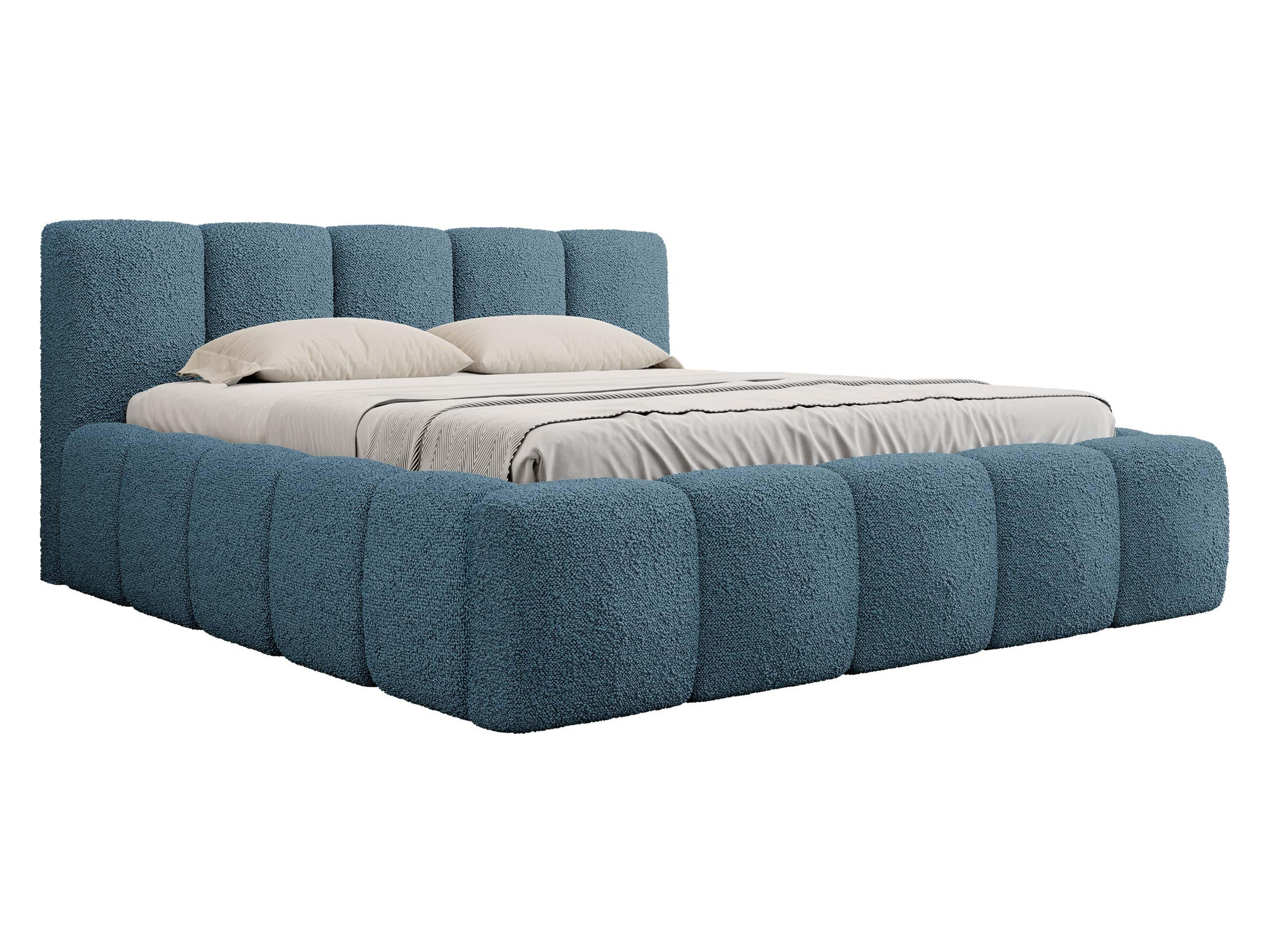 POLSTERBETT Kevson Boucle - Blau, Holzwerkstoff/Textil (180/200cm) - MIRJAN24