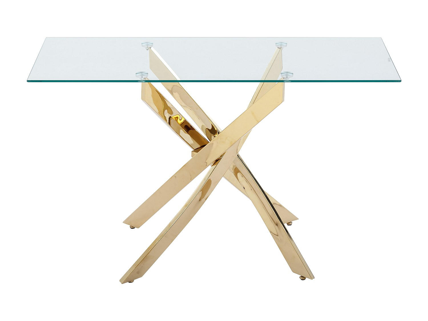 KONSOLENTISCH - 120 cm x 44.5 cm - Glas - Transparent, Goldfarben - COSIMA - Transparent/Goldfarben, Glas (44.5/120/75cm) - Vente-Unique