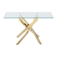 KONSOLENTISCH - 120 cm x 44.5 cm - Glas - Transparent, Goldfarben - COSIMA - Transparent/Goldfarben, Glas (44.5/120/75cm) - Vente-Unique