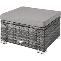RATTAN-SITZHOCKER Bitonto,53 x 53 x 26 cm, grau - Grau, Kunststoff (53/26/53cm) - tectake