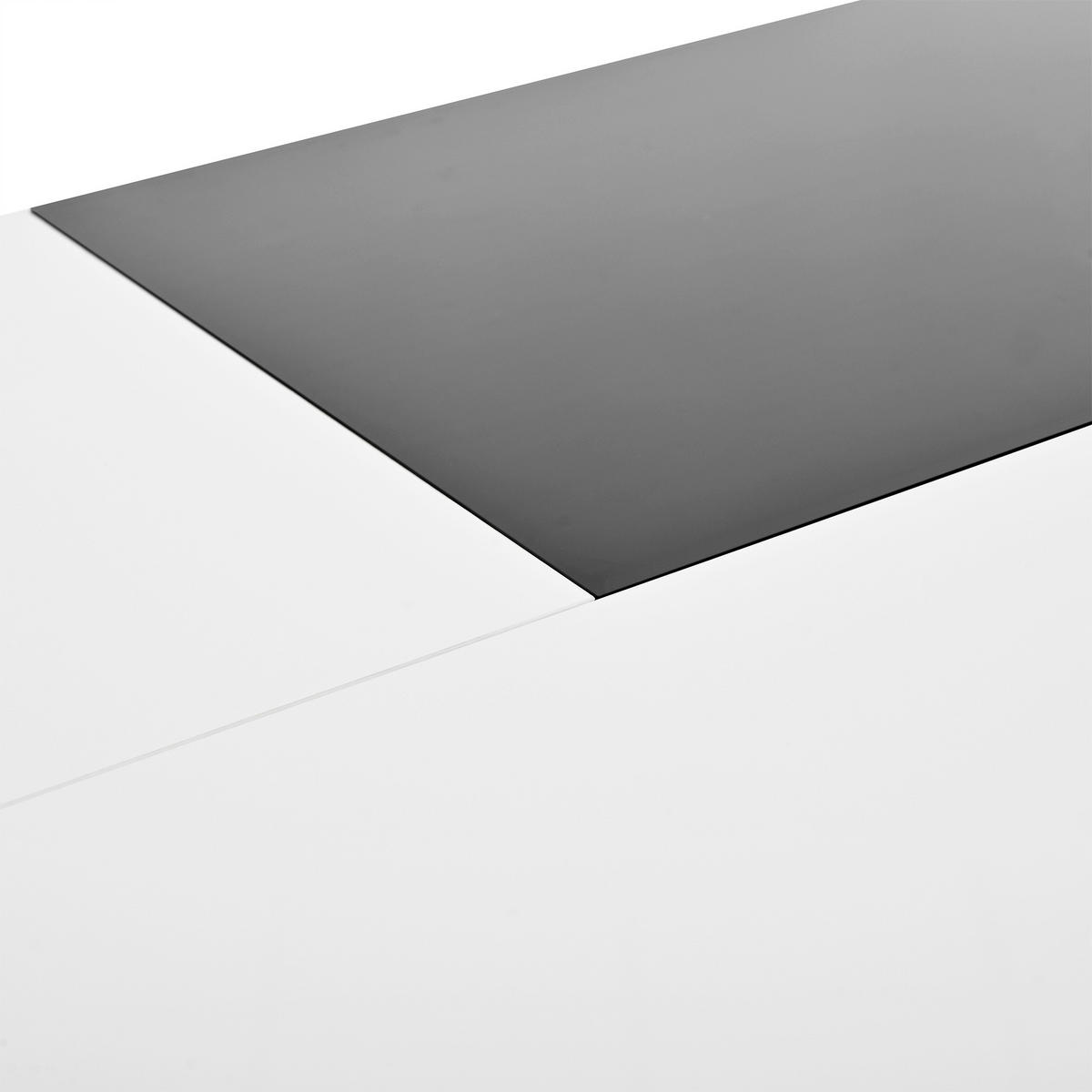 COUCHTISCH DE-139 Hochglanz Schwarz-Weiß - Weiß, Holzwerkstoff (50/80/29cm)