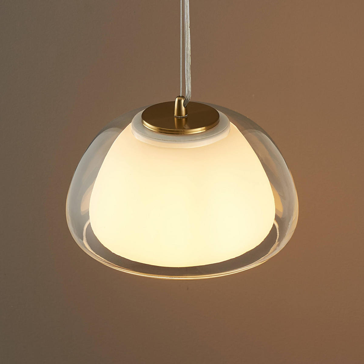 HÄNGELEUCHTE Lomelia, Transparent und weiß, 15cm - Transparent, Glas (15/25/15cm) - KOSILUM