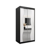 SCHWEBETÜRENSCHRANK 200/100/62 2-türig - Silberfarben/Schwarz, Holz/Kunststoff (100/200/62cm) - MÖBEL KRYSPOL