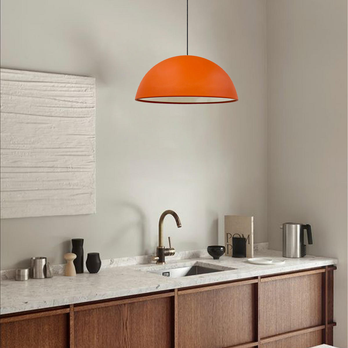 PENDELLEUCHTE Lipeo 50/23 - Orange, Metall (23/50/23cm) - Bamyum