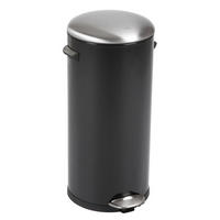 MÜLLEIMER Retro Mit Markanten Griffen und Kugelkappe 30 Liter 68,5 x 29,2 cm Kunststoff Inneneimer Schwarz - Schwarz, Metall (33.8/68.5/37.9cm) - PROREGAL