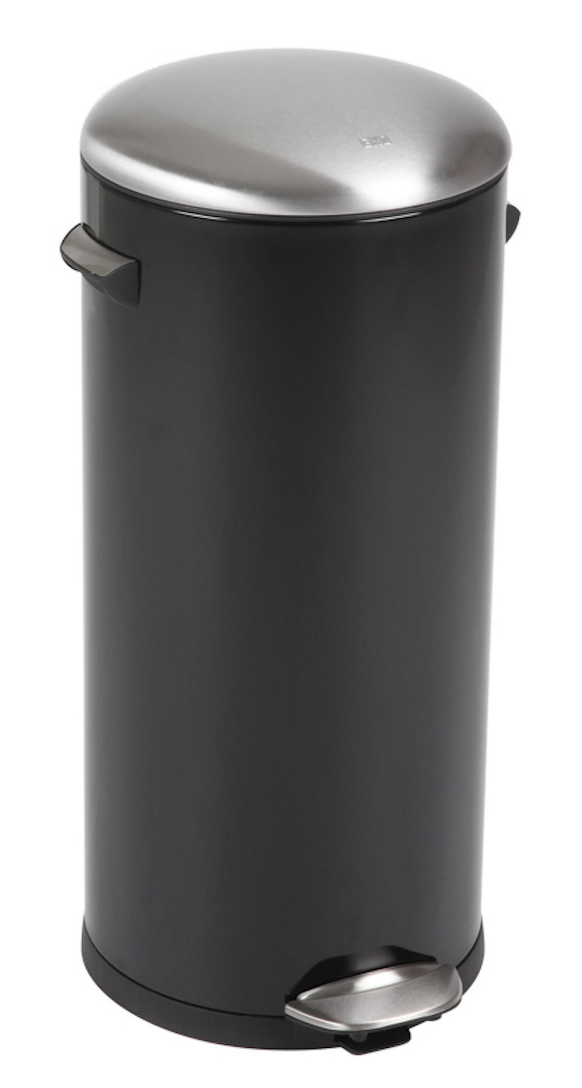 MÜLLEIMER Retro Mit Markanten Griffen und Kugelkappe 30 Liter 68,5 x 29,2 cm Kunststoff Inneneimer Schwarz - Schwarz, Metall (33.8/68.5/37.9cm) - PROREGAL