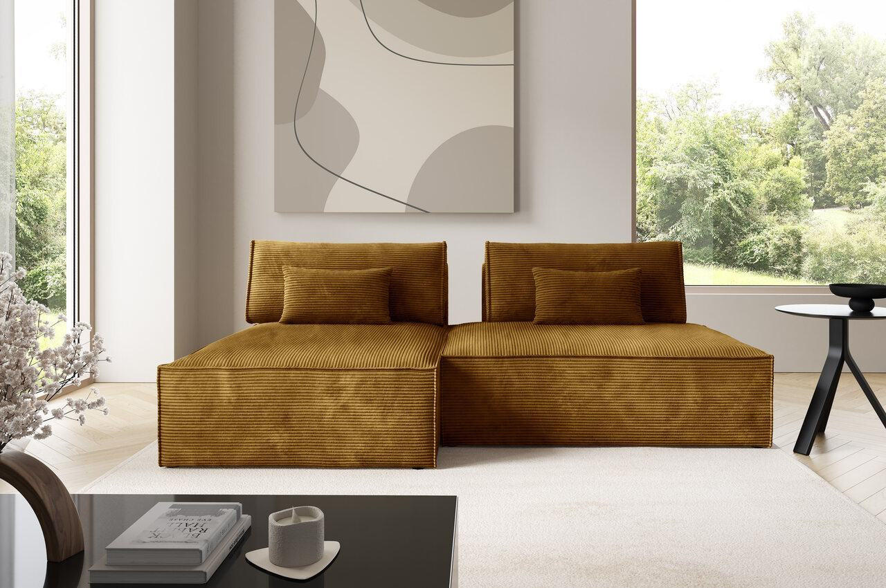 ECKSOFA mit Schlaffunktion Orange - Orange, Textil (236/148cm) - Furnisell