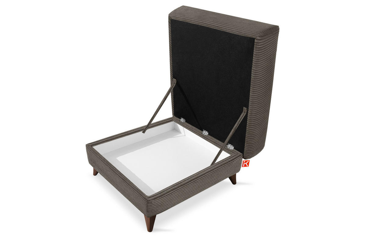 HOCKER GUSTAVO II, Graubeige - Greige/Beige, Holz/Holzwerkstoff (92/49/92cm) - KONSIMO®