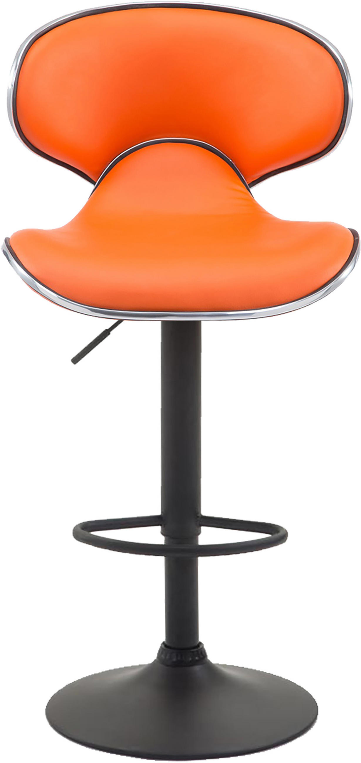 BARHOCKER 2er Set Las-Mallorcas Kunstleder schwarz orange - Schwarz/Orange, Kunststoff/Metall (46/108/49cm) - TPFLiving