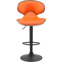 BARHOCKER 2er Set Las-Mallorcas Kunstleder schwarz orange - Schwarz/Orange, Kunststoff/Metall (46/108/49cm) - TPFLiving