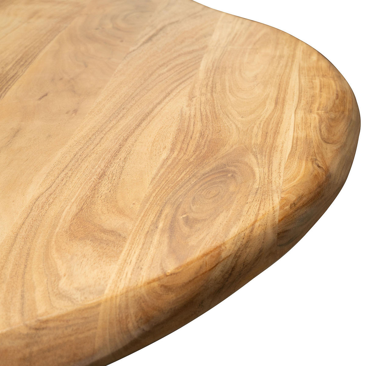 ESSTISCH mit Massivholzplatte - Akazie massiv / Eisen - Akazie Braun / Schwarz - Schwarz/Braun, Holz/Metall (140/140/76cm) - home24