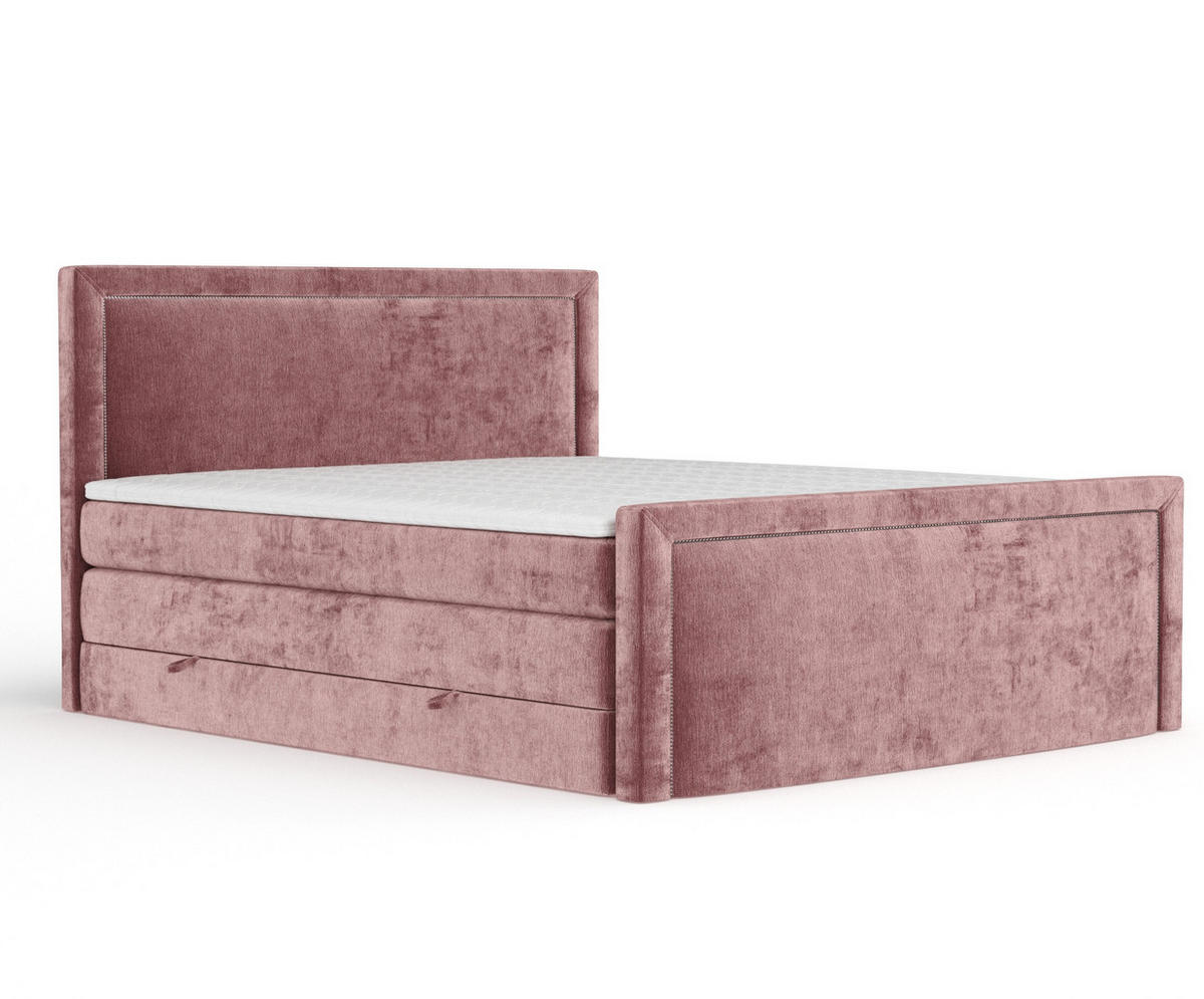 BOXSPRINGBETT Lavenda Rosa 160/200 cm - Schwarz/Rosa, Holz/Holzwerkstoff (160/200cm) - Maison de Reve