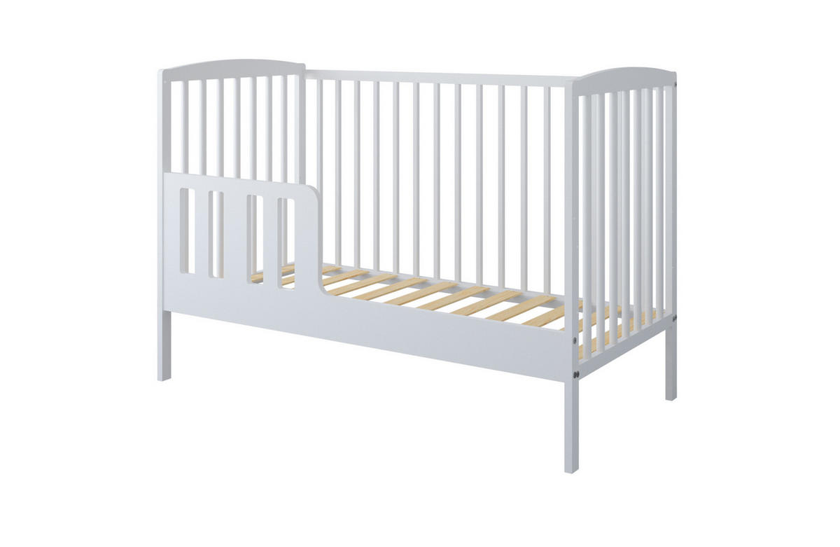 GITTERBETT Elva 2in1 mit Matratze - Weiß, Holz - kiki design