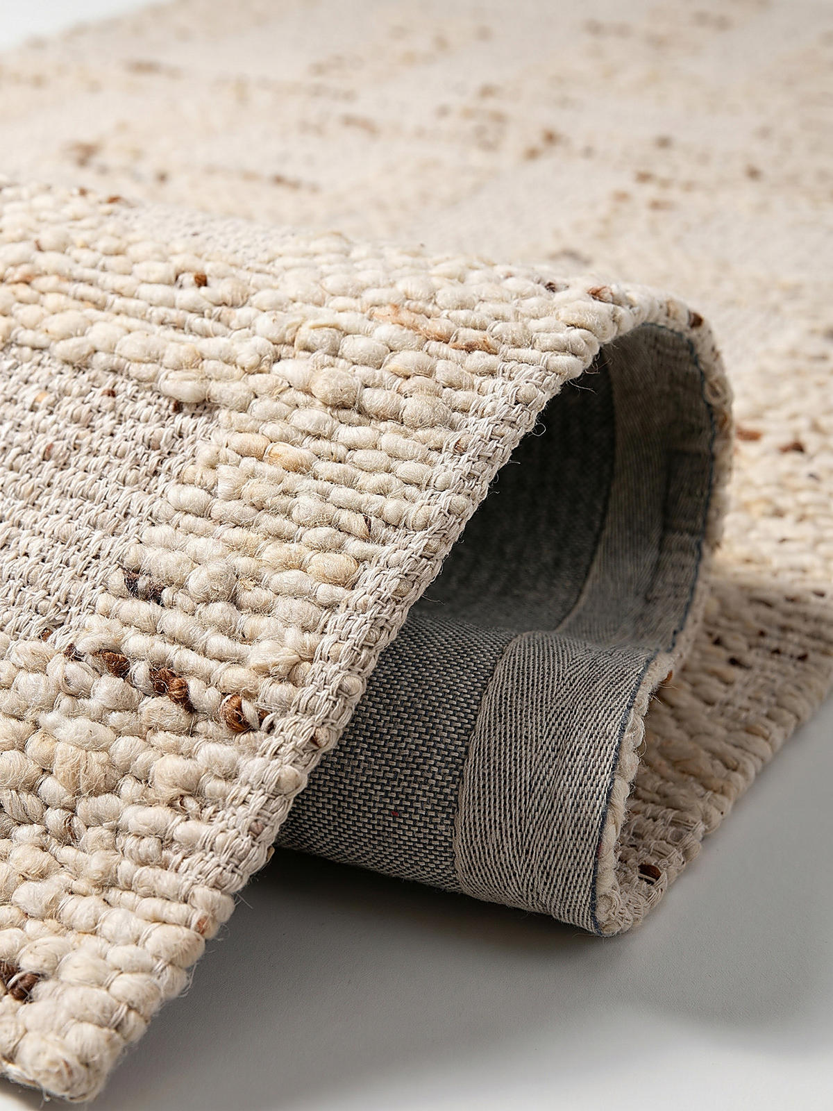WOLLTEPPICH handgewebt ELIN, geometrisch, Natur, 80 x 300 cm - Beige, Textil (300/80cm) - KADIMA DESIGN