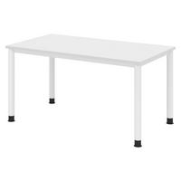 SCHREIBTISCH Serie-H 80/140/74 cm in Weiß/Weiß - Weiß, Holzwerkstoff (80/140/74cm) - bümö