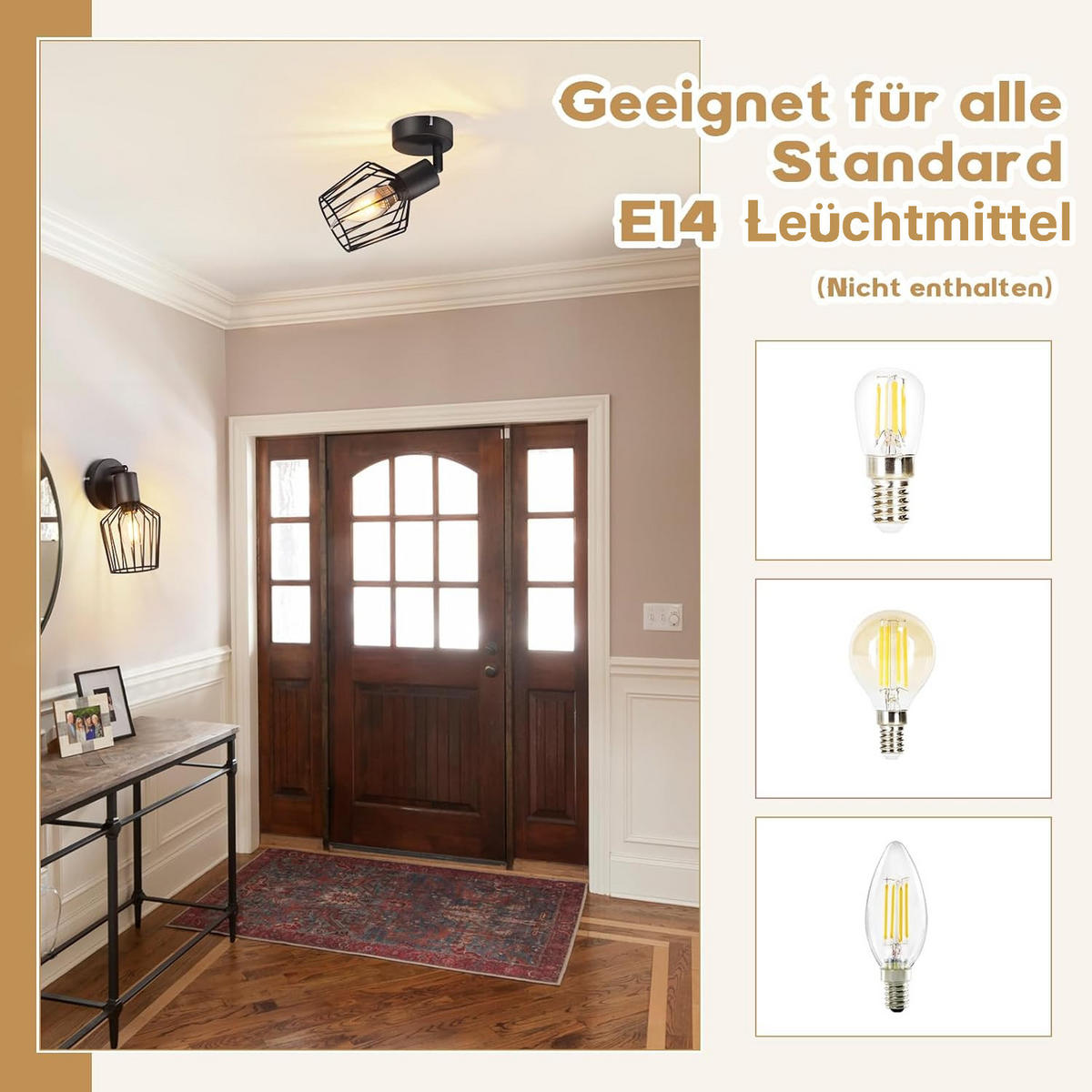 STRAHLER Franziska 1-flammig 8/10/10 cm - Schwarz, Metall (8/10/10cm) - Nettlife