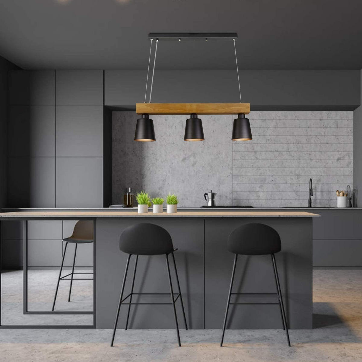 PENDELLEUCHTE Montgomery 70/14/23 cm - Schwarz, Metall (70/14/23cm) - ZMH