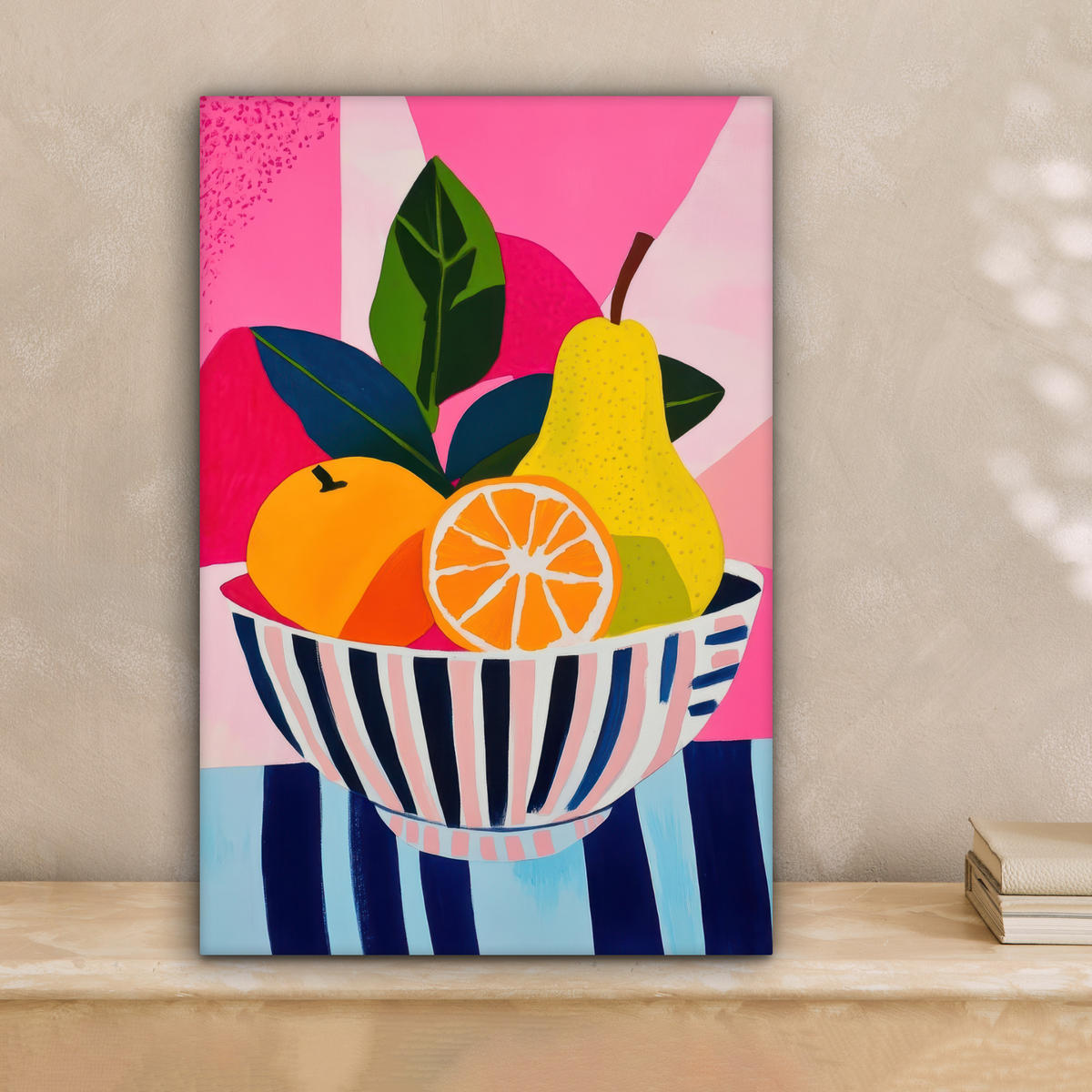 LEINWANDBILD Obst - Abstrakter Hintergrund - Rosa Deko Wohnzimmer 20x30 cm - Pink, Textil (20/30cm) - MuchoWow