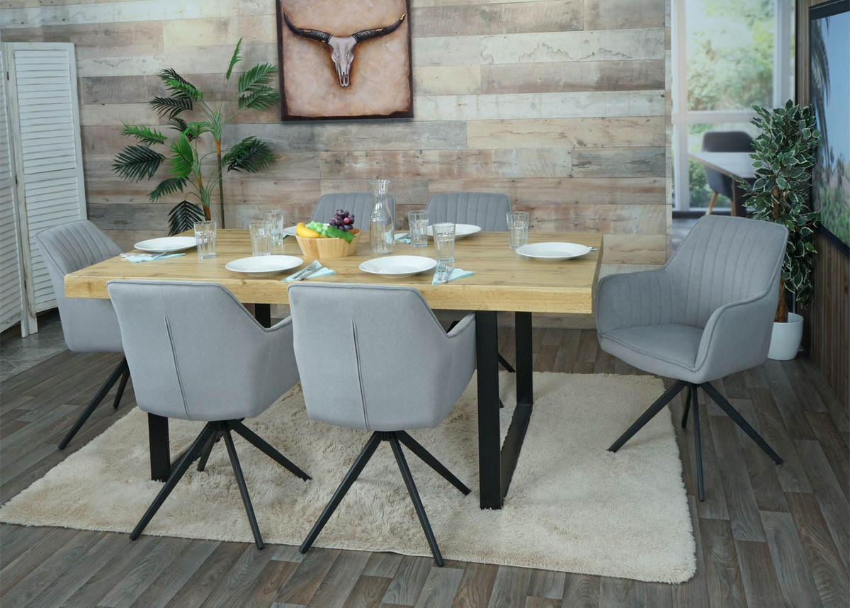 ESSZIMMERSTUHL Hellgrau 6er-Set - Hellgrau, Textil (58/87/55cm) - MCW