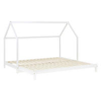 KINDERBETT Hausbett 90/200 ausziehbar - Weiß, Holz (180/200cm) - Homestyle4u