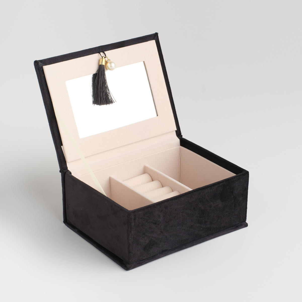 SCHMUCKKÄSTCHEN Camilia - Schwarz, Glas (15.5/8/18.7cm) - home&you
