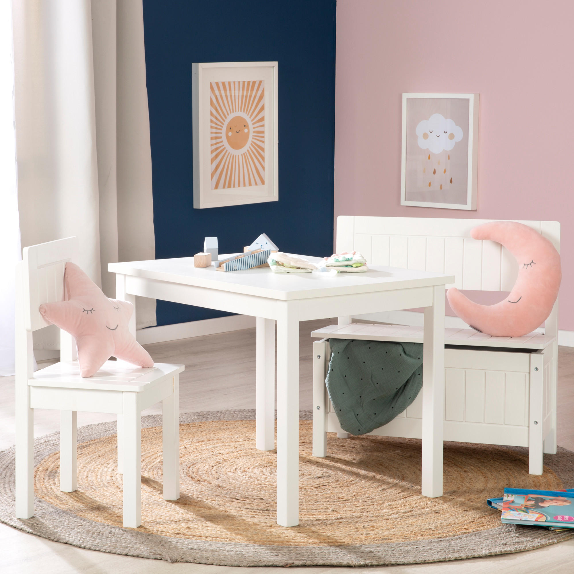 KINDERSTUHL - Weiß, Holzwerkstoff (28.5/58.5/29cm) - Roba