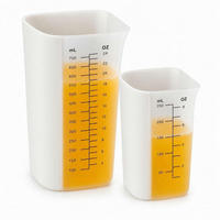 MESSBECHER Set 2er Silikon mit PP Griff - Weiß, Kunststoff (0.7L)