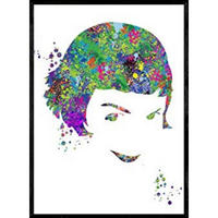 POSTER Amelie Aquarellstil A4 Schwarzer Rahmen - Schwarz, Papier (29.7/5/21cm) - Nacnic