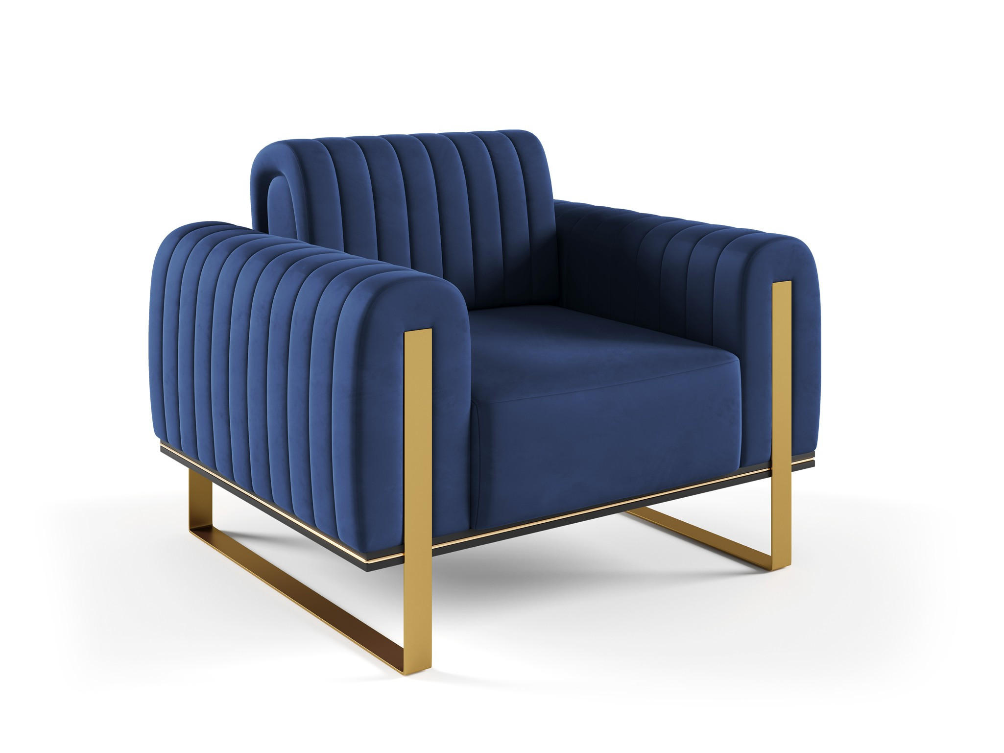 SESSEL Valerie - Dunkelblau, Holzwerkstoff/Textil (106/79/90cm) - Fun Möbel