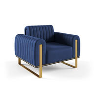 SESSEL Valerie - Dunkelblau, Holzwerkstoff/Textil (106/79/90cm) - Fun Möbel