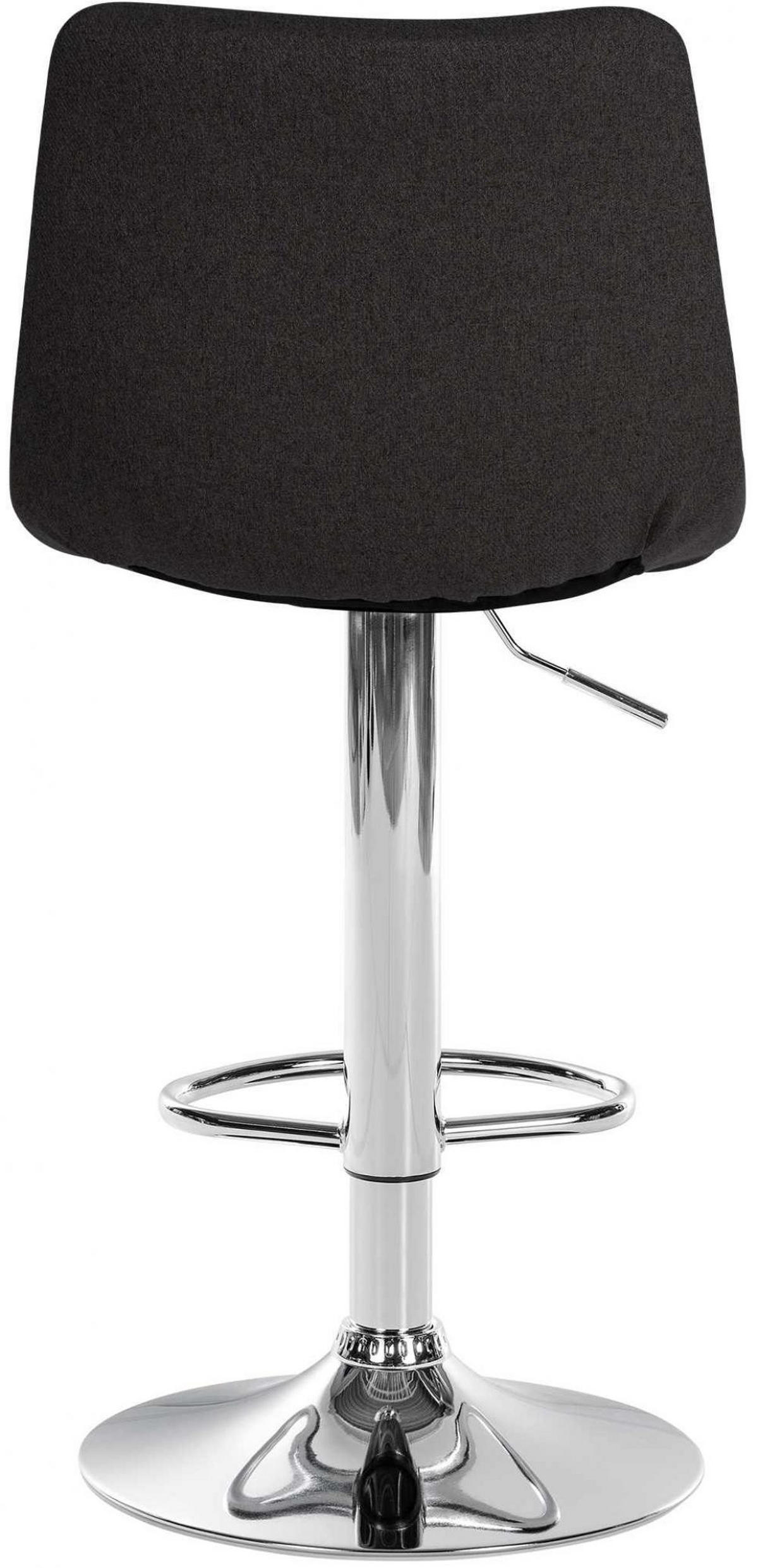 BARHOCKER 2er Set Stoff schwarz - Chromfarben/Schwarz, Textil/Metall (43/87/46.5cm) - CLP