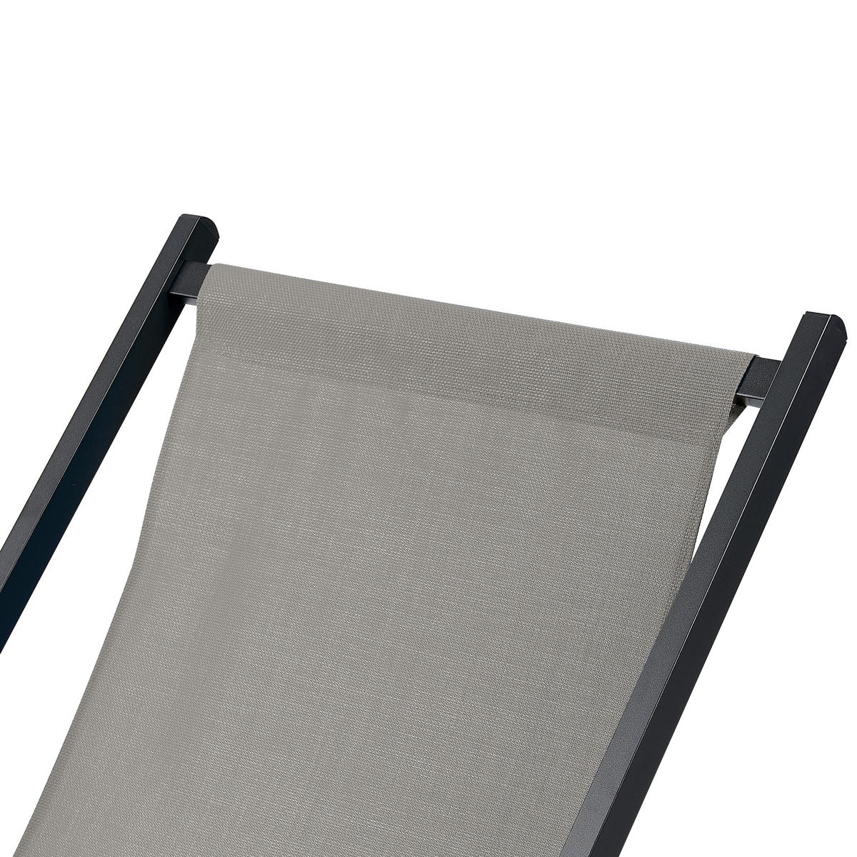 GARTENLIEGE schwarz/grau Locri II - Schwarz/Grau, Metall (60/79/95cm) - Beliani